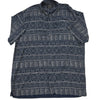 Bershka Men's Navy Shirt – Size XL, Embroidered, Short Sleeve