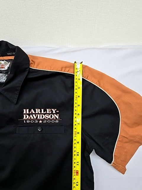 Harley-Davidson Men's Black Button-Up Shirt Size L Embroidered Eagle
