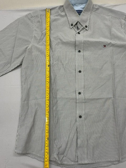 Tommy Hilfiger Men's Light Blue Check Dress Shirt XL Long Sleeve Button-Down