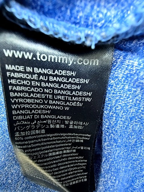 Tommy Jeans Slim Fit XS Blue Short Sleeve Crew Neck Cotton T-Shirt Men's