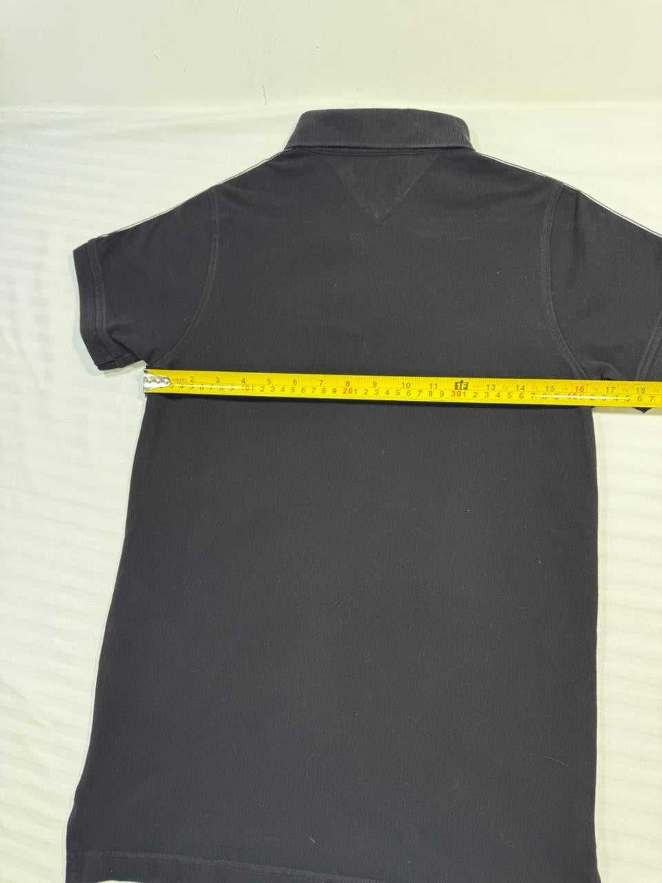 Tommy Hilfiger Regular Fit Signature Collar Polo Shirt In Black - Size S