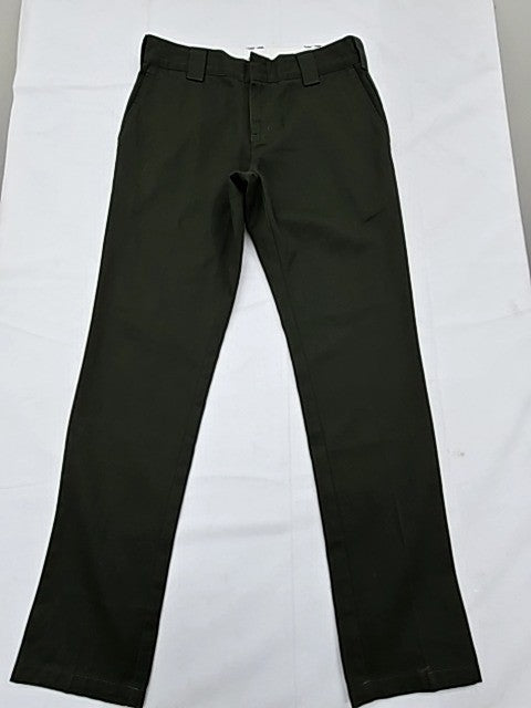 Dickies Slim Fit Olive Green Work Pants 30x32 Stretch Twill