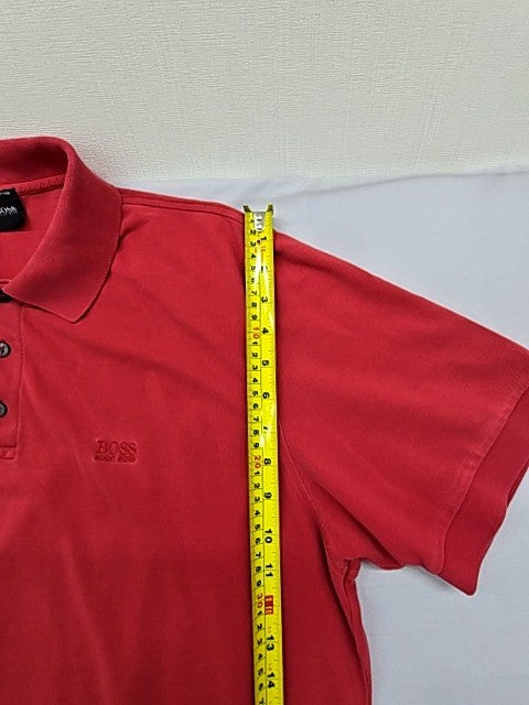 Hugo Boss Red Pima Cotton Polo Shirt XXL Short Sleeve Men's