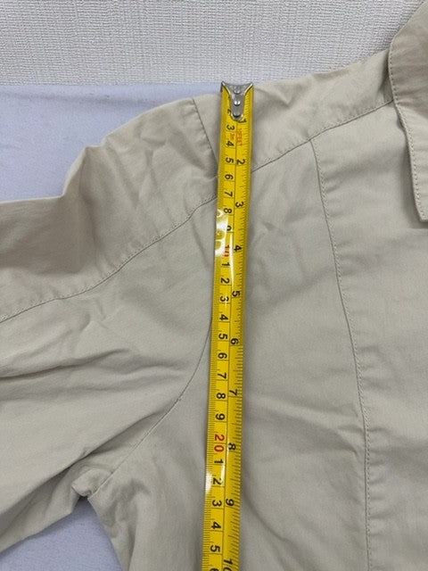 Fila Unisex Beige Regular Fit Jacket Size M Zipper Cotton Blend