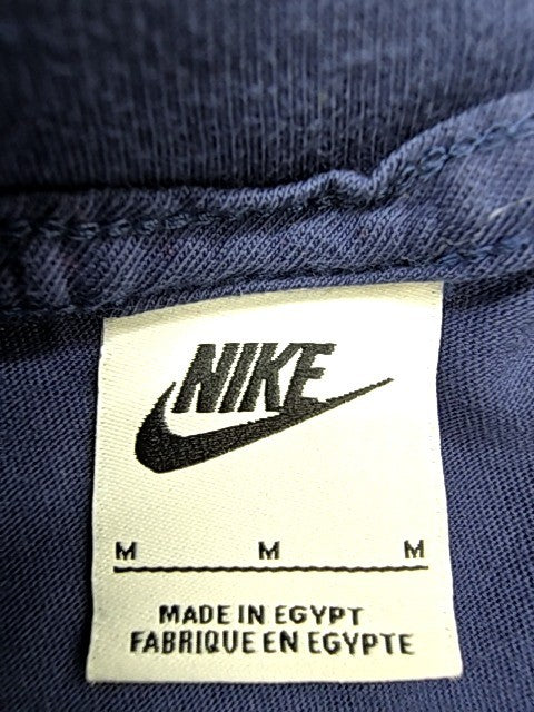 Nike Men's M Navy Swoosh Short Sleeve Cotton Crewneck T-Shirt