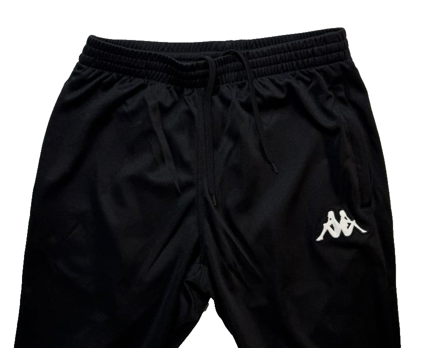Logo Kappa Men's Black Sportstyle Cotton Pants Medium
