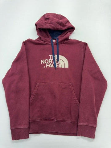 The North Face Boys Burgundy Pullover Hoodie Logo Size LG Regular Fleece