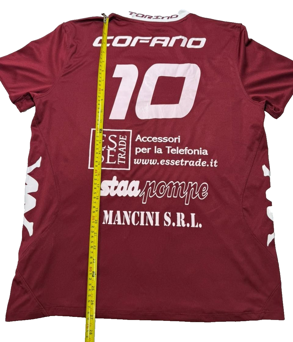 Kappa Torino Soccer Jersey #10 Cofano Men's Large Maroon White Rare Vintage Kit