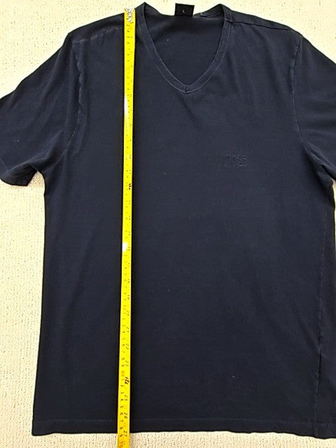 Hugo Boss Black V-Neck Short Sleeve T-Shirt Cotton Blend Men's L
