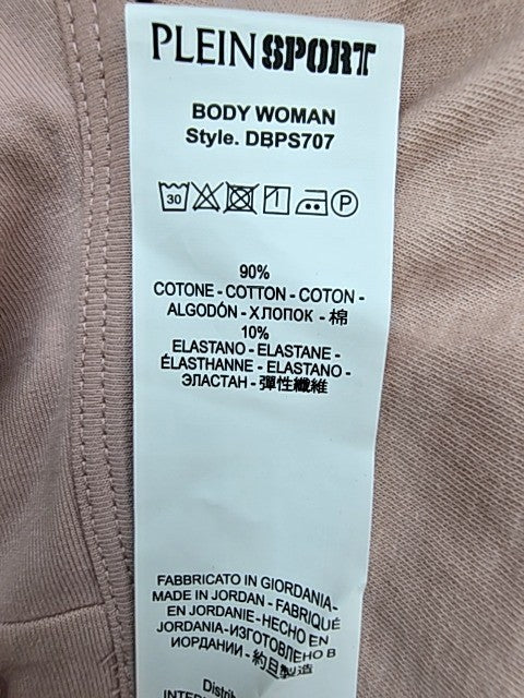 Plein Sport Women's Lavender Bodysuit S Cross-Back Cotton S