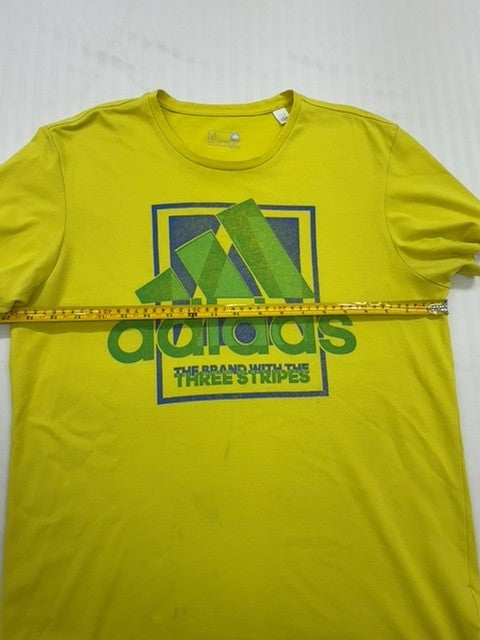 Adidas Men's Yellow Graphic Print Crew Neck T-Shirt Size M