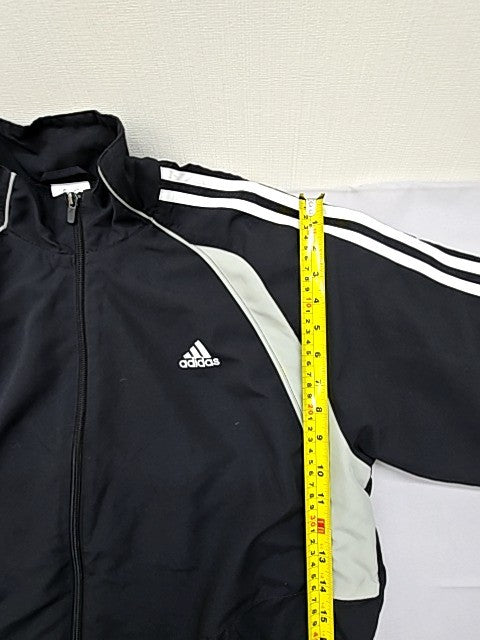 Adidas Black Track Jacket Polyester Stand Collar Unisex L