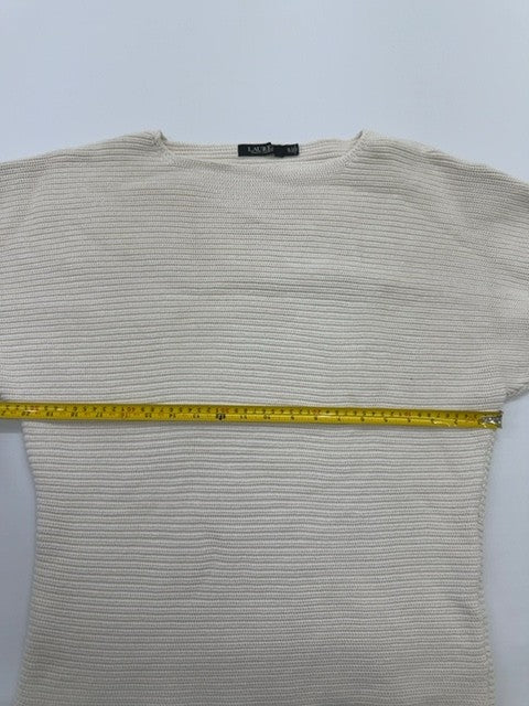 Lauren Ralph Lauren Women's Ivory V-Neck Knit Sweater Size XL Regular