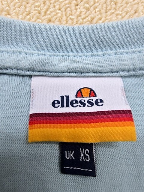 Ellesse Men's XS Light Blue Cotton T-Shirt Crewneck Embroidered Logo
