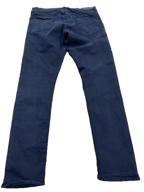 Unisex Adult Slim Fit Dark Blue Denim Jeans Button Closure Regular