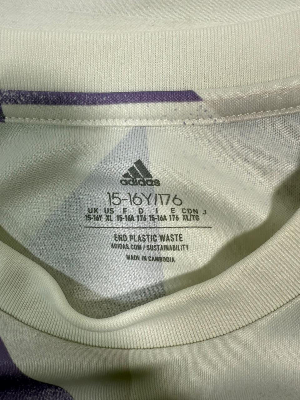 Adidas White Purple Pre-Match Football Shirt Jersey - Size XL