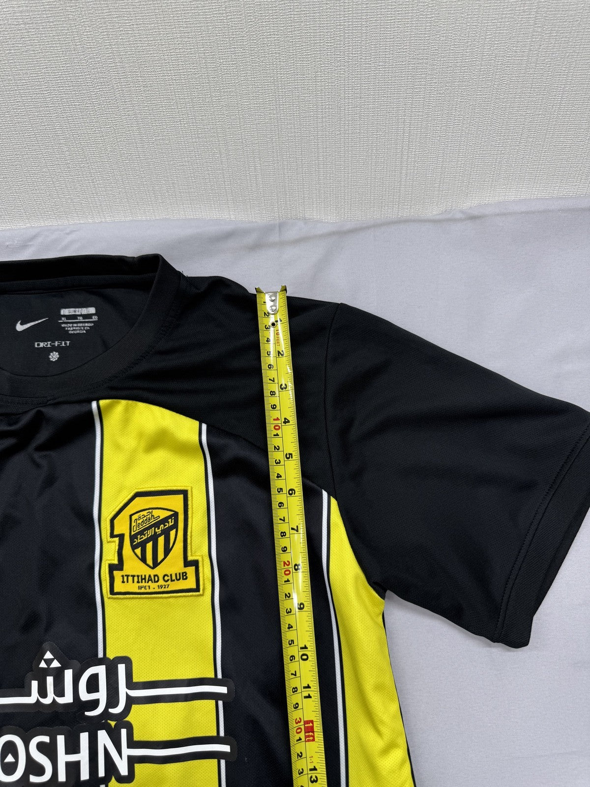 Nike Black Yellow Striped Dri-FIT Short Sleeve Crewneck Men's Jersey