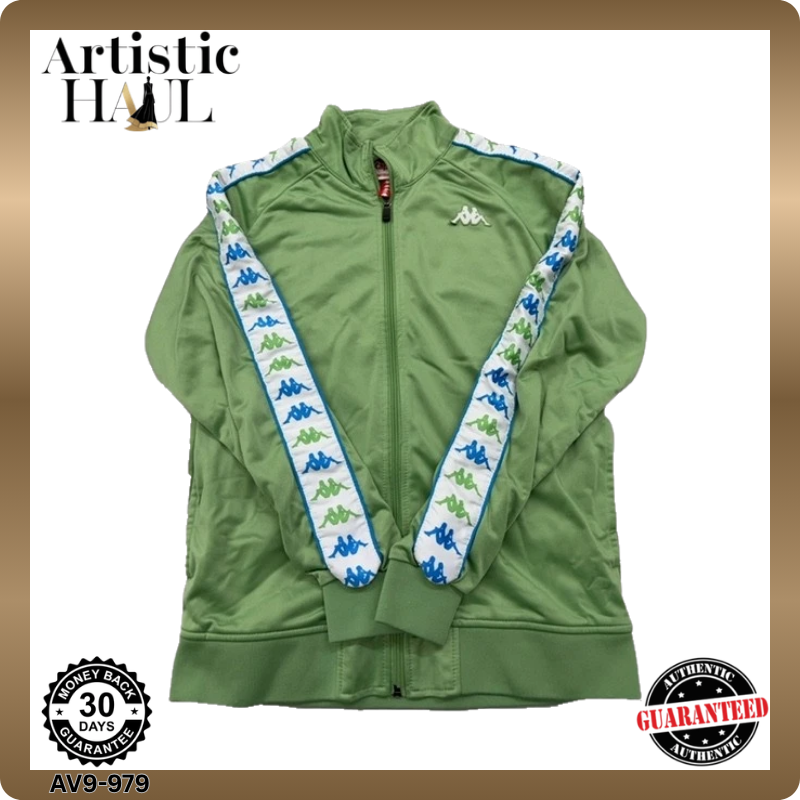 Kappa Men's Green Track Jacket Size M Slim Fit 222 Banda