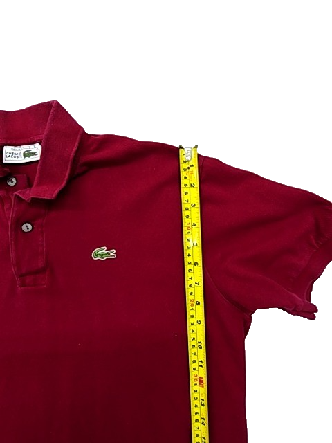 Lacoste Red Short Sleeve Polo Shirt Men's Regular Croc Logo Spain