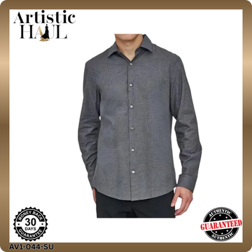 Armani Premium Business Long Sleeve Shirt In Black | Size XL | Men
