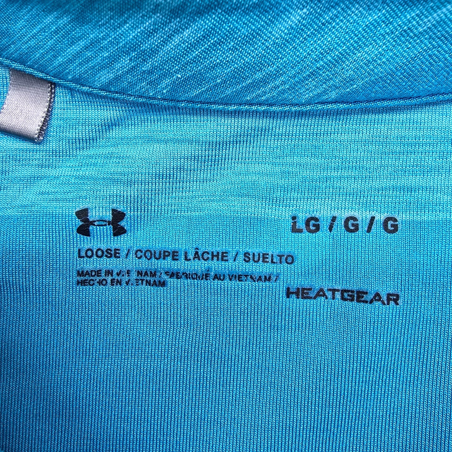 Under Armour HeatGear Men’s Blue Striped Golf Polo Shirt LG/G