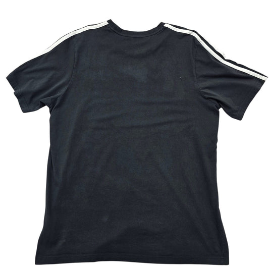 Adidas Men's Black T-Shirt – Size XL, Striped