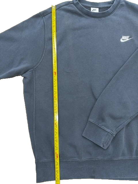 Nike Crewneck Sweatshirt Grey L Cotton Swoosh Long Sleeve