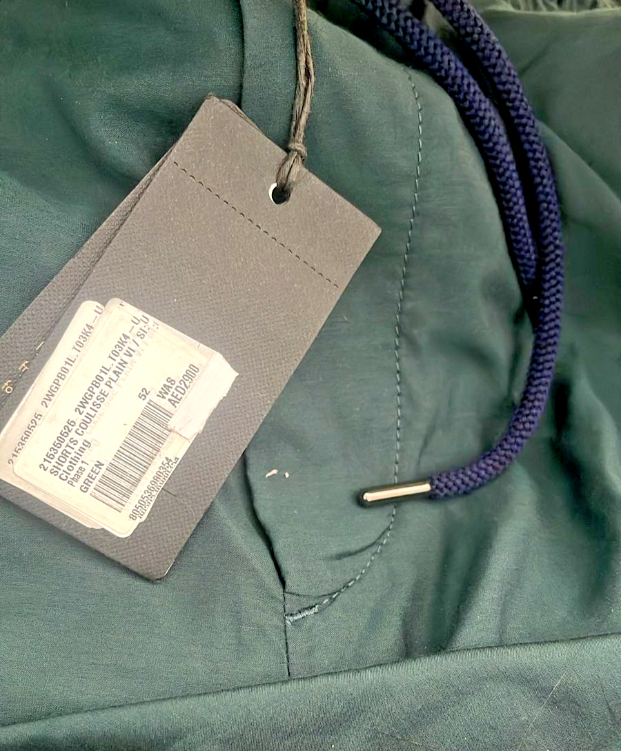 BNWT Giorgio Armani Men's Dark Green Drawstring Bermuda - Size 52