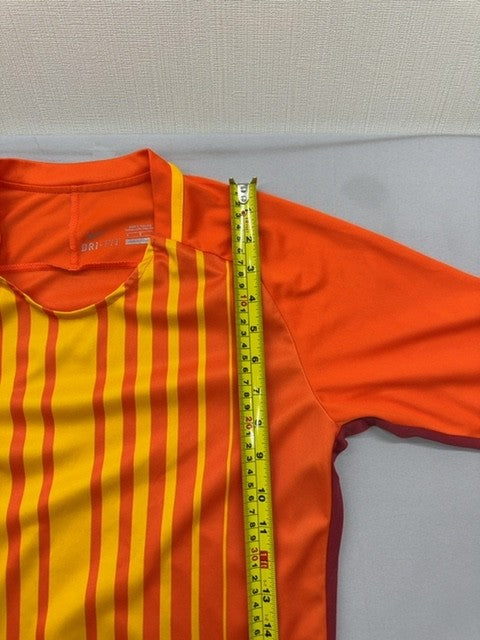 Nike Orange Stripe Soccer Jersey Dri-FIT Short Sleeve Size S