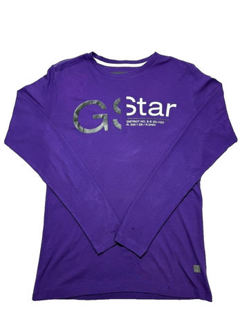 G-Star Raw Estes Violet Printed Men'S T-Shirt - Size Xl Slim Fit