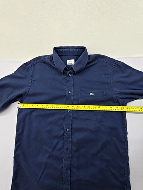 Lacoste Men's Navy Blue Slim Fit Long Sleeve Cotton Button Down M
