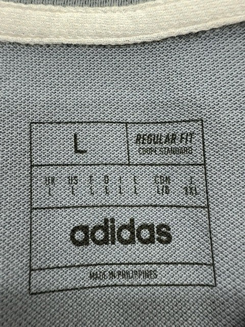 Adidas Men's Grey Short Sleeve Polo Shirt Size L Regular Fit