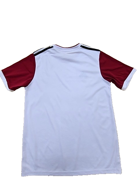 Adidas White/Red Soccer Jersey Short Sleeve 3-Stripes Unisex Adult