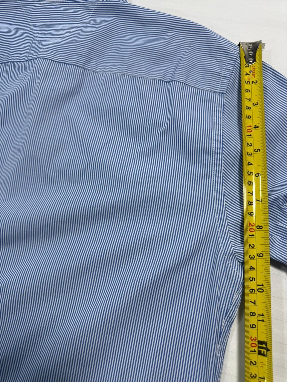 Tommy Hilfiger Men's Blue White Micro Stripe Easy Care Regular Fit Shirt Size M