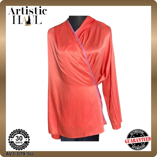 Giorgio Armani Women's Orange Top – Size 42, Hooded – Ref E410C