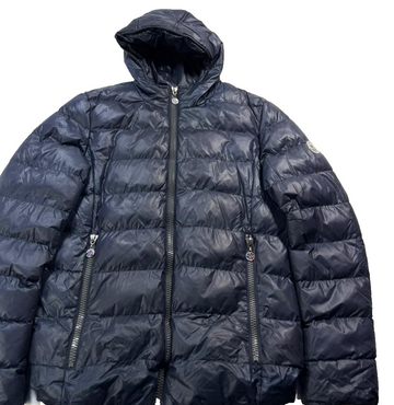 Moncler Men'S Navy Blue Quilted Puffer Jacket Hooded Size Medium Auth