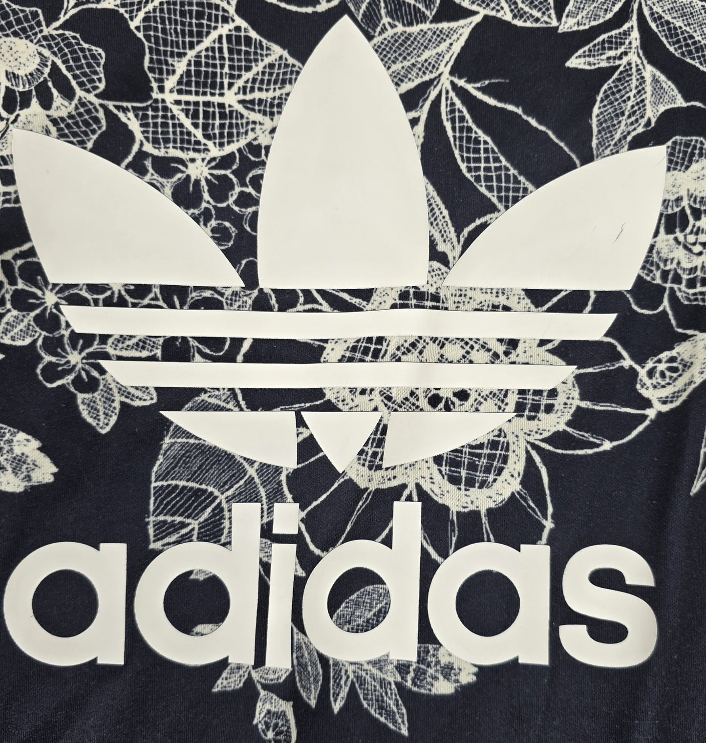 Adidas Women's Black Floral Lace Racerback Tank Top Size L