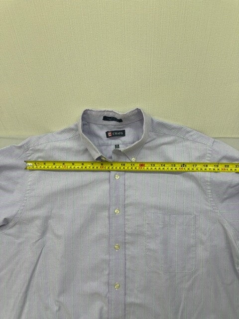Chaps Light Blue XL 17-17.5" Dress Shirt Wrinkle Free Stretch Cotton Long Sleeve