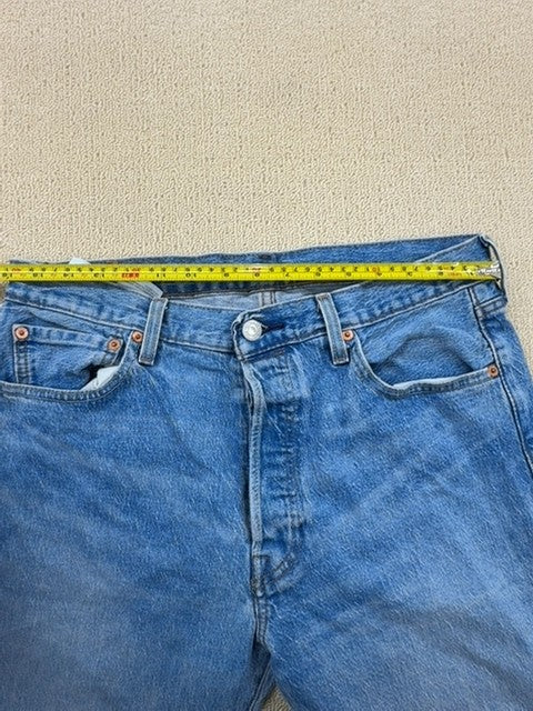 Levi's 501 Original Fit Jeans 34x30 Medium Blue Button Fly Cotton