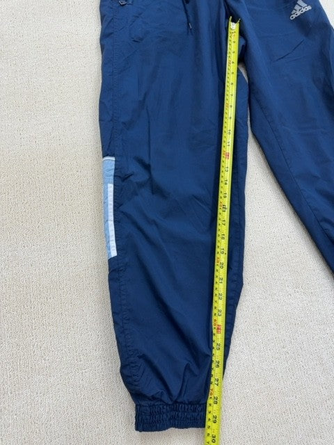 Adidas Men's Navy Track Pants Size M Tapered Three Stripes