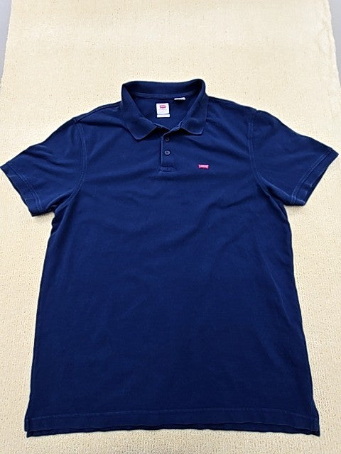 Levi's Men's Blue Polo Shirt – Size L, Short Sleeve, Cotton – Ref B22E8