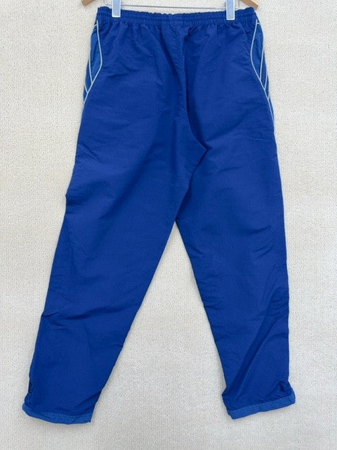 Adidas Men's Blue Track Pants Size 5 Drawcord Zip Pockets Tapered