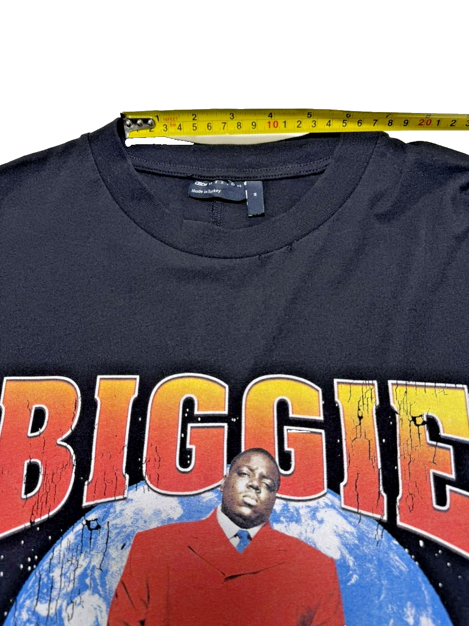 Notorious Big Biggie Planet Graphic Print T-Shirt Short Sleeve Size M Rap Tee
