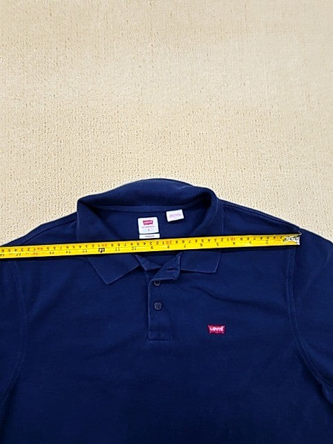 Levi's Men's Blue Cotton Polo Shirt L Short Sleeve Standard