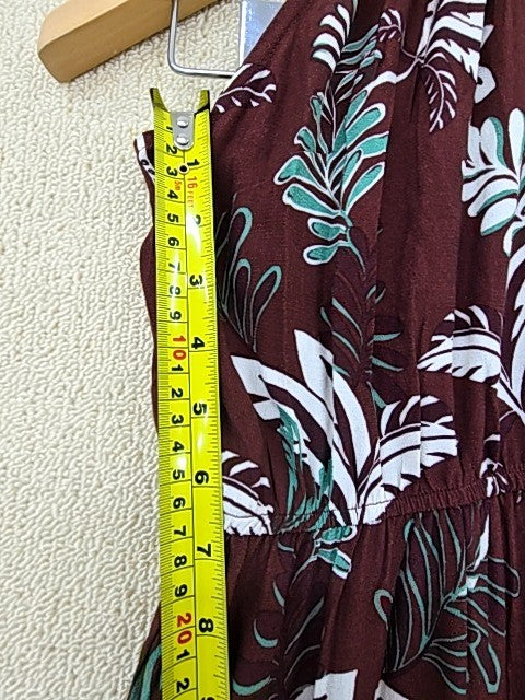 El Emeji Women's Floral Burgundy Sleeveless Wide Leg Jumpsuit Size 42