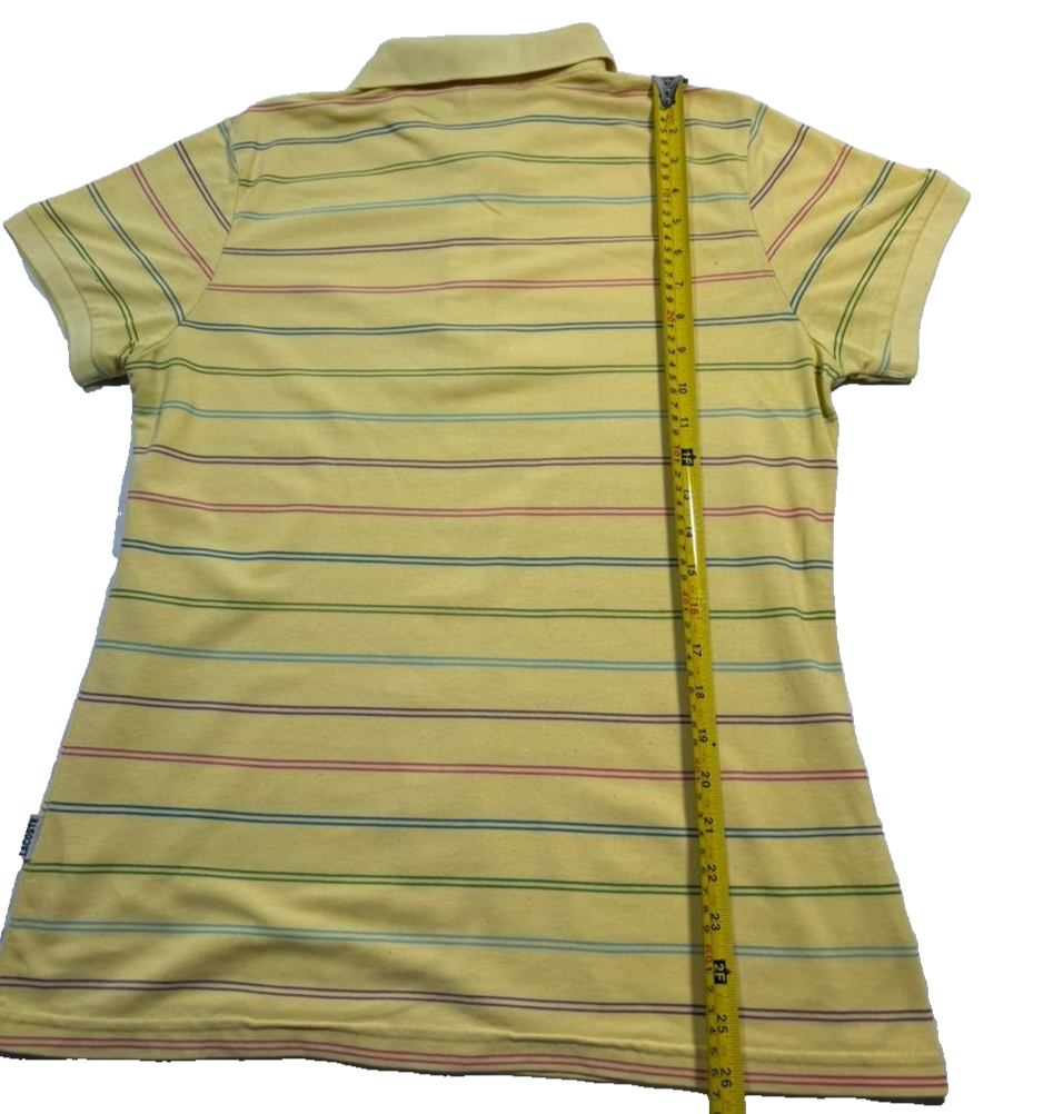 Lacoste Men Yellow Multi-Color Striped Pique Polo Shirt Croc Logo XXXL
