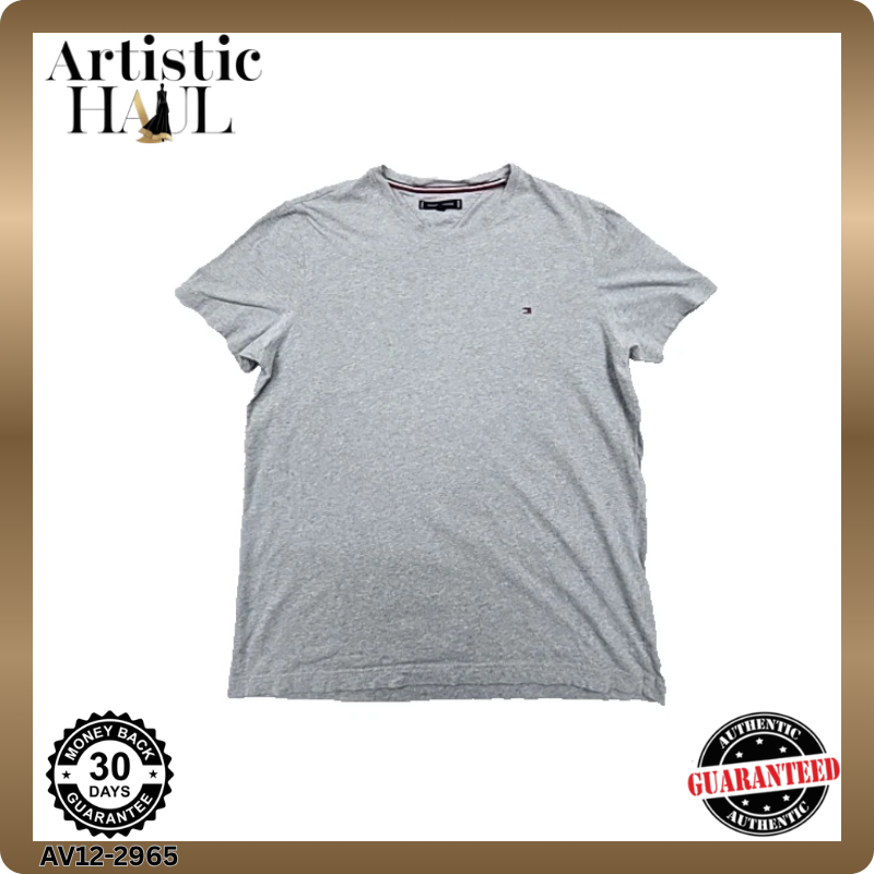 Tommy Hilfiger Men's Grey Logo Crewneck T-Shirt XL MW0MW11465