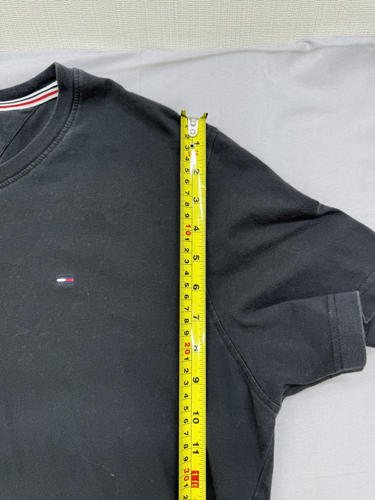 Tommy Jeans Black XL Short Sleeve Cotton T-Shirt Chest Logo Regular Fit