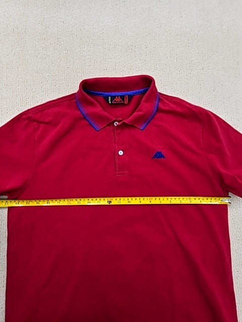 Kappa Red Cotton Polo Shirt XXL Short Sleeve Button Men Regular