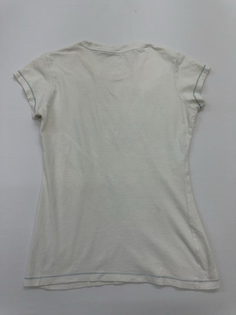 Hard Rock Women Cream Graphic T-Shirt Size S Soft Jersey Knit Regular